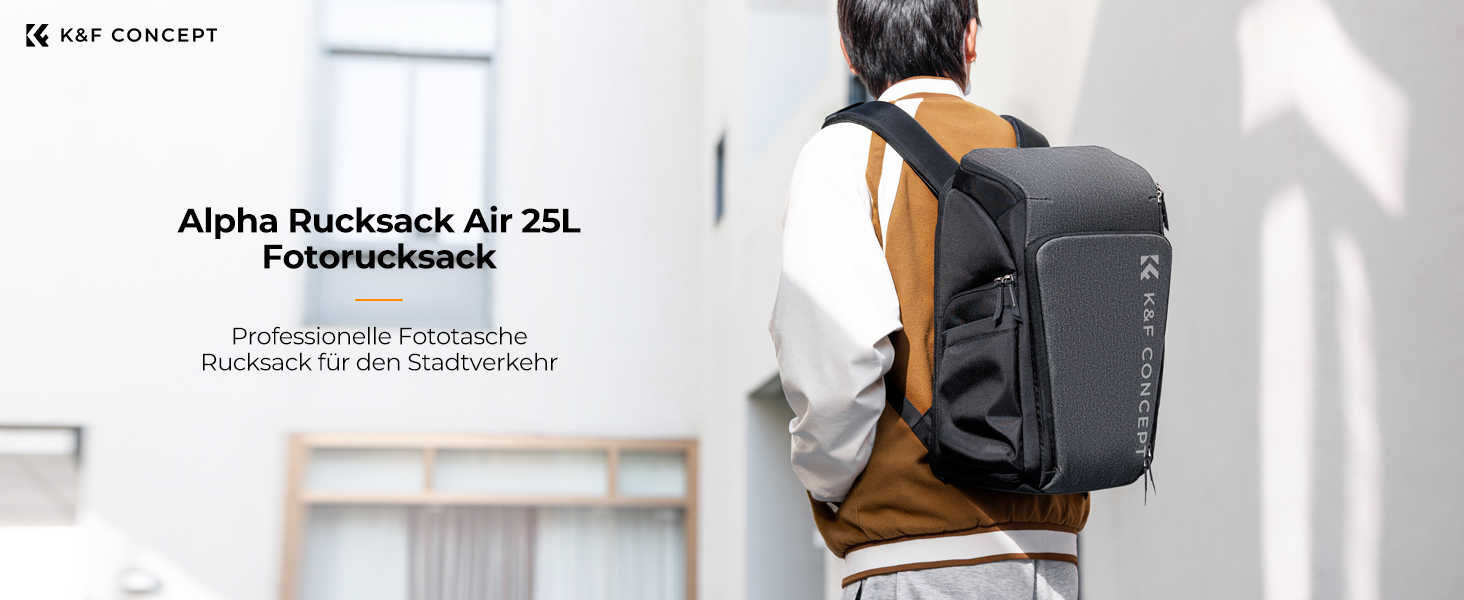 Рюкзак для фотокамери K&F Concept Alpha 25L сірий - для фотографів, з відділенням для 16-дюймового ноутбука, сумісний з дронами DJI Mavic