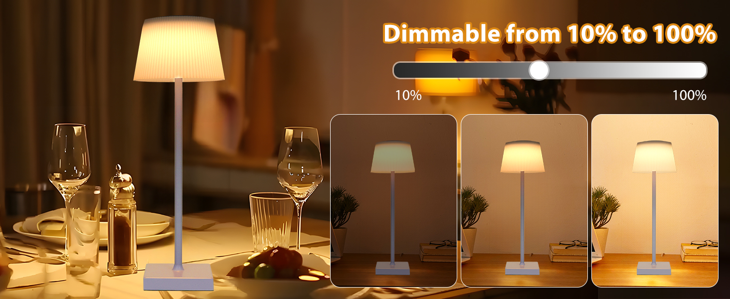 Світлодіодна настільна лампа Aigostar акумуляторна бездротова, димується сенсорно, 3 режими світла, водонепроникна IP54 для дому та саду - фіолетова