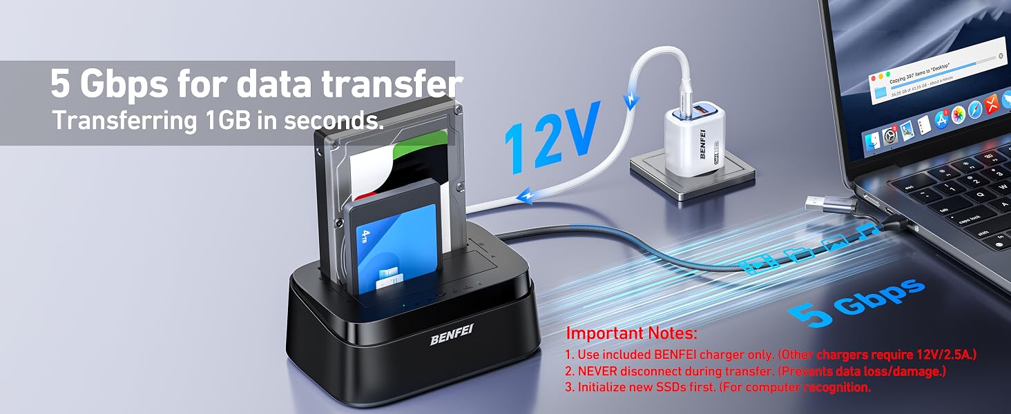 Док-станція BENFEI USB-C для HDD/SSD 2.5