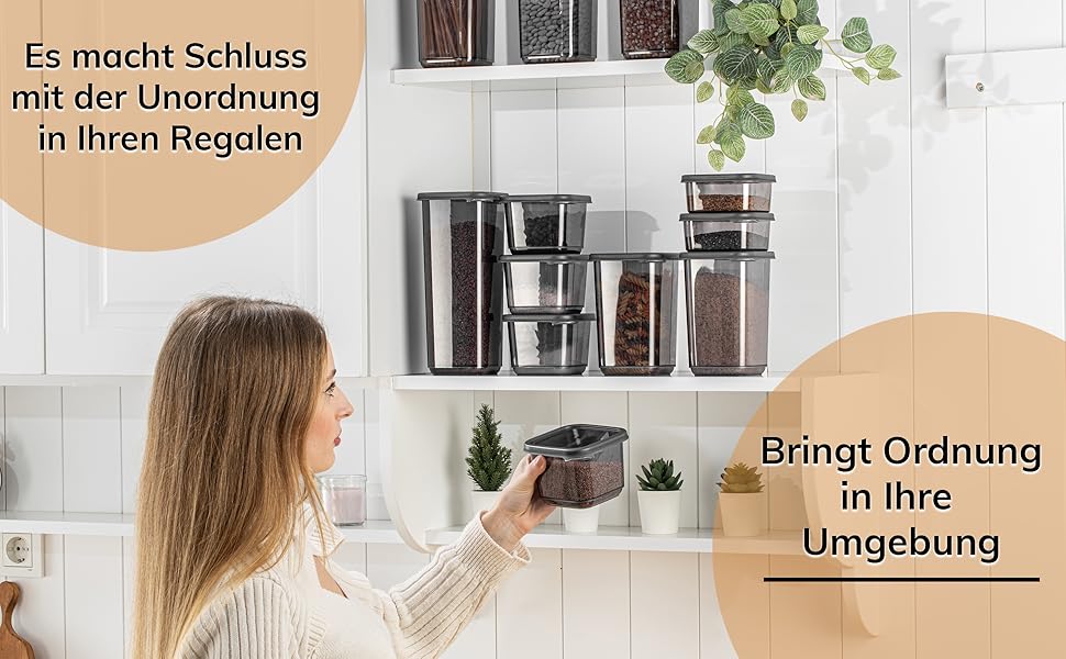 Контейнери для зберігання Meleni з кришкою, набір 12 шт., для кухні, зберігання та організації, BPA Free