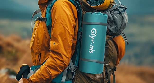 Glymnis Isomatte Camping Air Mattress - 9cm Thick, with Foot Pump & Pillow - Ultralight Outdoor Sleeping Pad for Camping, Hiking, Travel - Army Green/Turquoise
