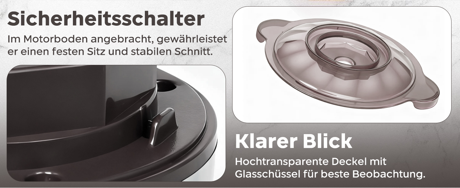 Електричний подрібнювач Bear 2L+1.8L з м'ясоподрібником, 600W, 2 швидкості, 4 леза з нержавіючої сталі, скляна ємність для м'яса, дитячого харчування, фруктів та овочів