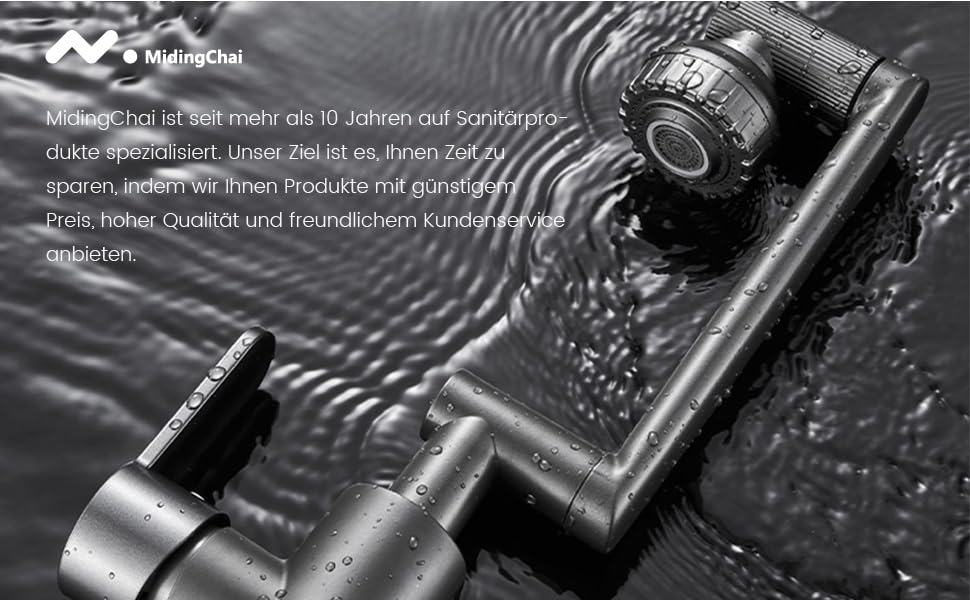 Кухонний змішувач Vorfenster з поворотним гусаком 1080°, 2 режими струменя, нержавіюча сталь, для кухні/ванної кімнати