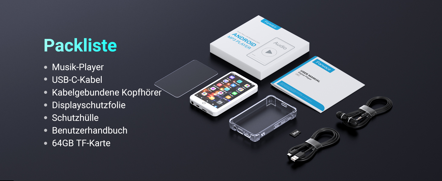 MP3 плеєр 96GB з Bluetooth, WiFi, Android 13, 4