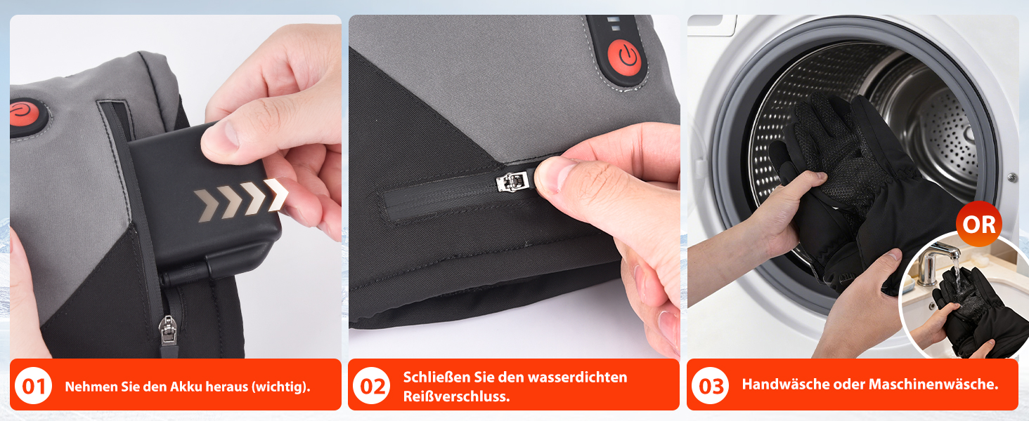 Гріючі рукавички з акумулятором 7.4V 6400mAh USB, 3 режими нагріву, водонепроникні рукавички з підігрівом для зимових видів спорту, катання на лижах, мотоциклі, велосипеді, піших прогулянок