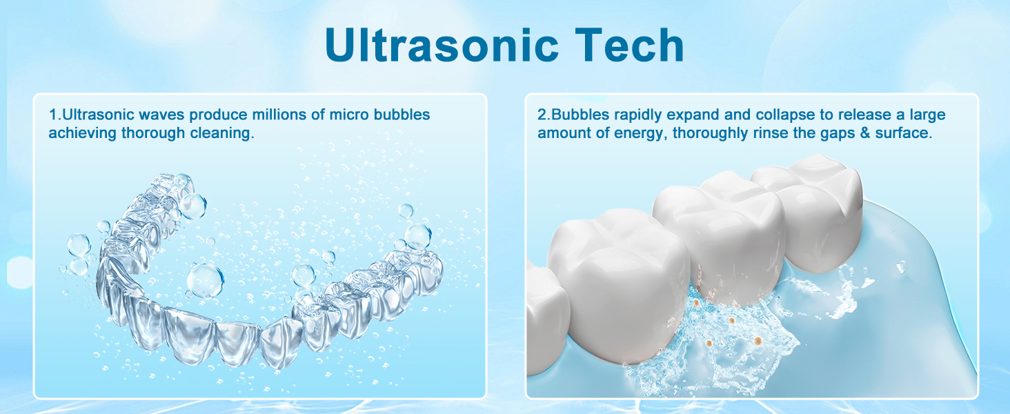 Ультразвуковий очищувач для кап, брекетів та елайнерів з УФ-стерилізацією 45 кГц, 4 режими, 200 мл, чорний