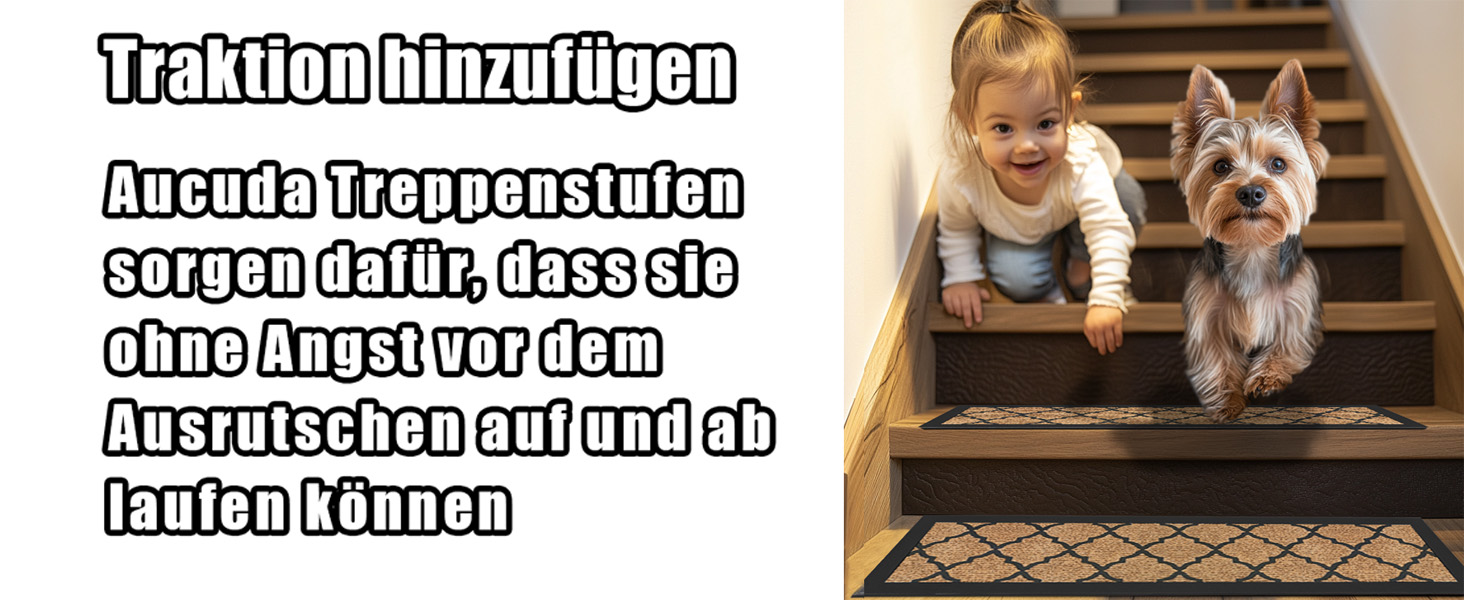 Гумові килимки на сходи AuCUDA 6 шт, 76x22 см, зовнішні, антиковзкі, стійкі до погодних умов, сірі смужки