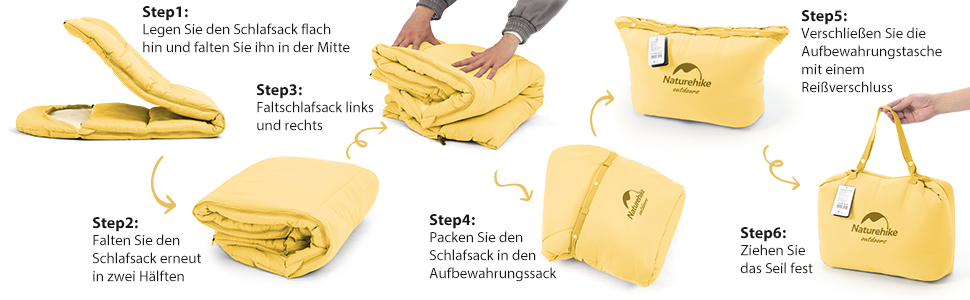 Дитячий спальний мішок Naturehike C100-Gelb для кемпінгу та подорожей (бавовна)