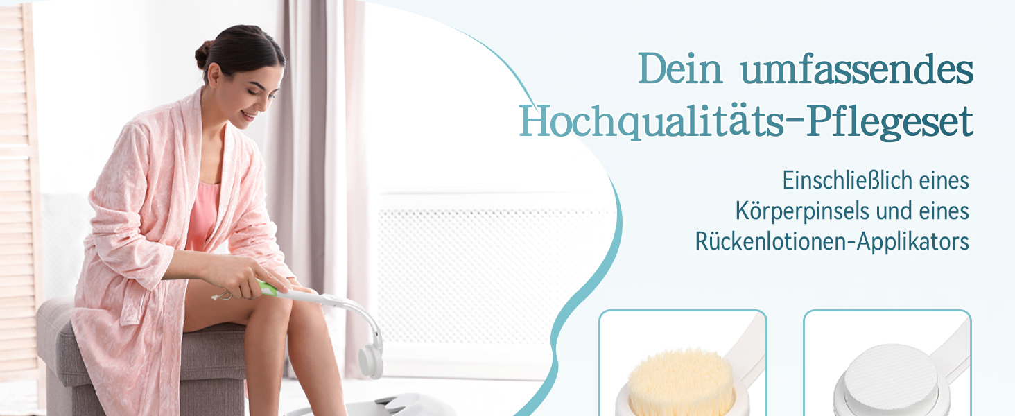 Набір для масажу спини з насадкою (3 змінні насадки), довга ручка - догляд за спиною 2024