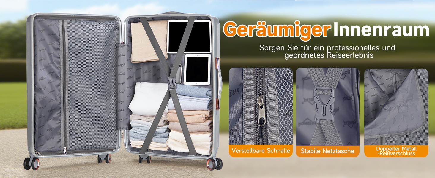 Набір валіз Homelux 3 шт. Бежевий, ABS, Hartschale (твердий корпус), M-L-XL, 1003-beige