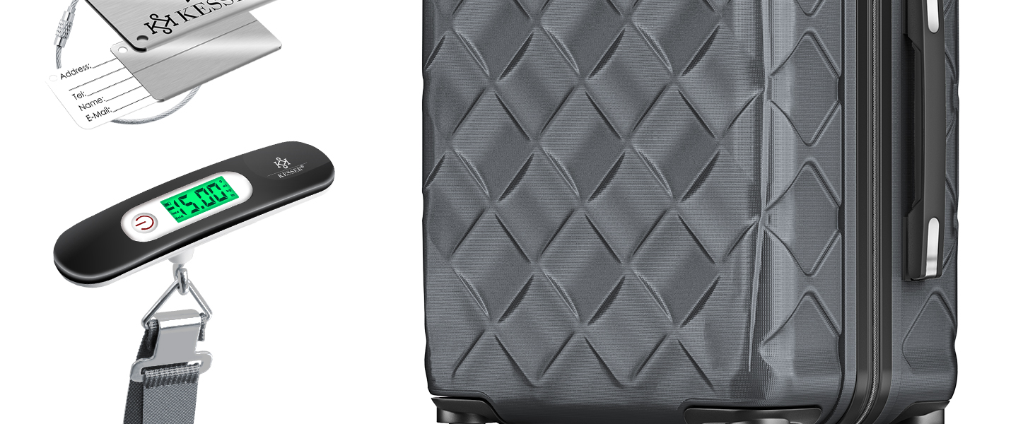 Чемодан KESSER® 120L з ABS-пластику з кодовим замком, вагами та органайзером, 75 см | Валіза на колесах для подорожей та бізнесу