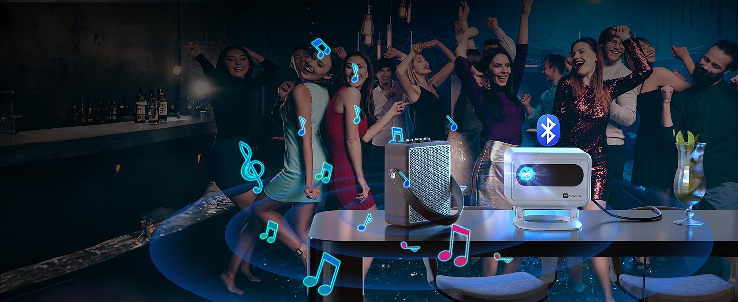 Портативний проєктор Mini Beamer 4K з корекцією трапеції, WiFi6, Bluetooth 5.2, Full HD 1080P, для підключення до телефону/ТБ-приставки/ноутбука/HDMI, A-23000L