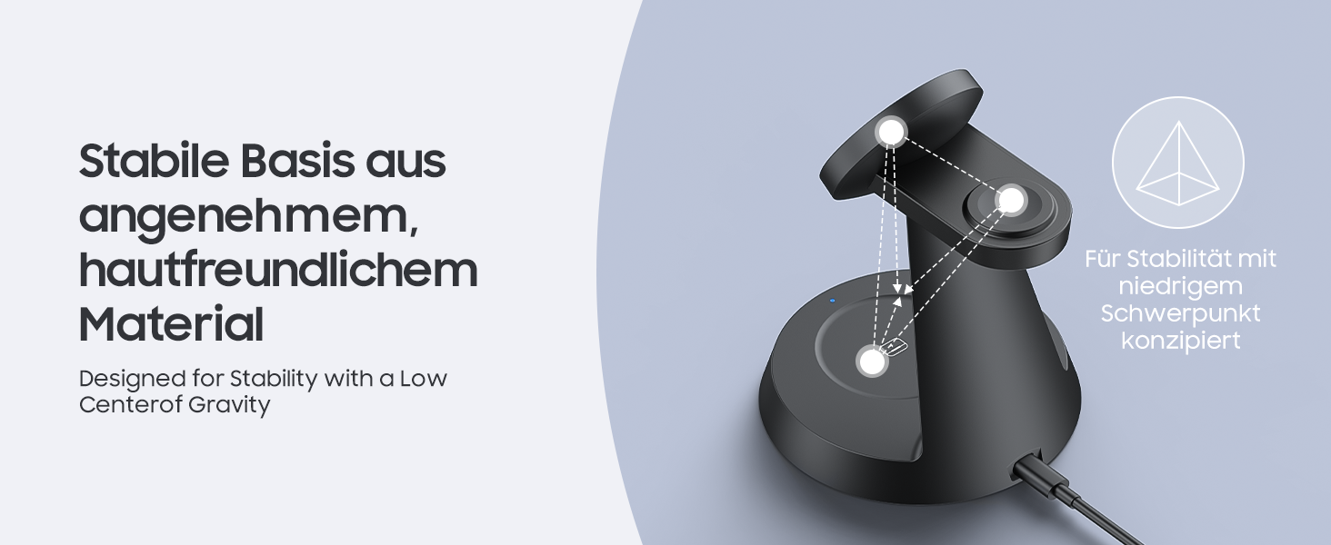 Бездротова зарядка Meifigno 3-в-1 для Samsung Galaxy: Mag-Safe, годинник, навушники (чорний)