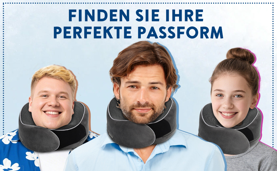 Подушка для шиї у літак, Memory Foam, для дорослих, ергономічна підтримка шиї з 3D-маскою для сну, навушниками, сумкою - ідеальна для літака, авто, дому, офісу, подушка для сну (Сірий)