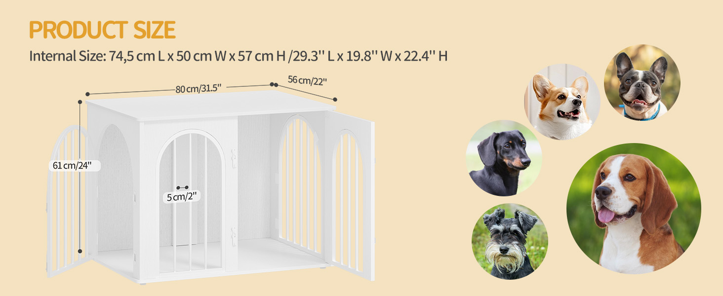 Сучасна переносна собача будка-стіл Hzuaneri DFC85101B, 80x56x61 см, 3 двері, для дому