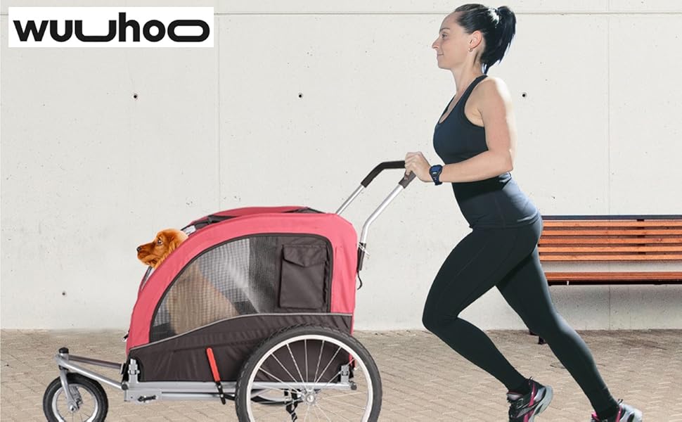 Wuuhoo® Преміум амортизатор для собак Bello, велопричіп для собак 25-40 кг, складний та маневрений, велобудка з/без комплекту для джогінгу, включаючи з'єднувач причепа. Без комплекту для джогінгу