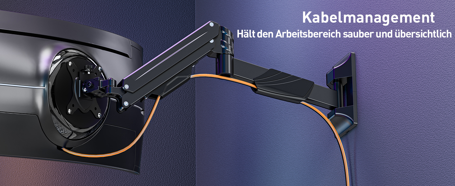 Кріплення для монітора ELIVED для Ultrawide до 43 дюймів, до 15 кг, VESA 75/100/200mm, регульована висота, газ-амортизатор, EV3421B