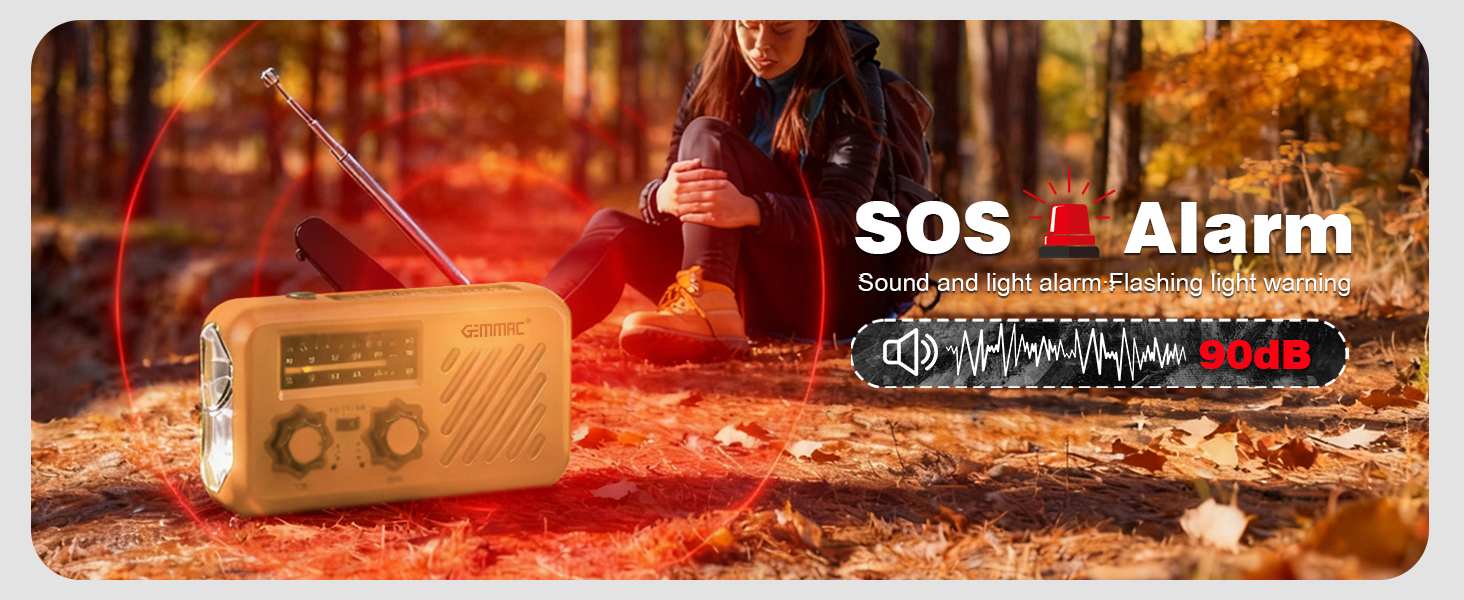 Радіоприймач Kurbelradio з підключенням навушників, AM/FM/SW, сонячне аварійне радіо, акумулятор 2000mAh, Power Bank, радіо на батарейках, будівельне радіо з приймачем світу, SOS ліхтарик для аварійного спорядження (297-Khaki)