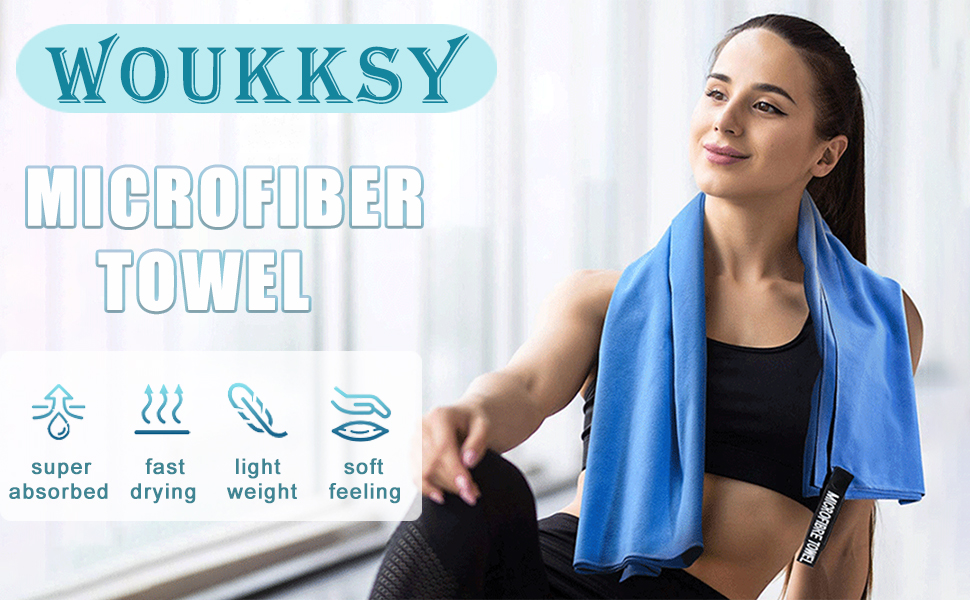 Мікрофібровий рушник для пляжу та спорту, комплект 2 шт (180x80cm + 80x40cm), рожевий