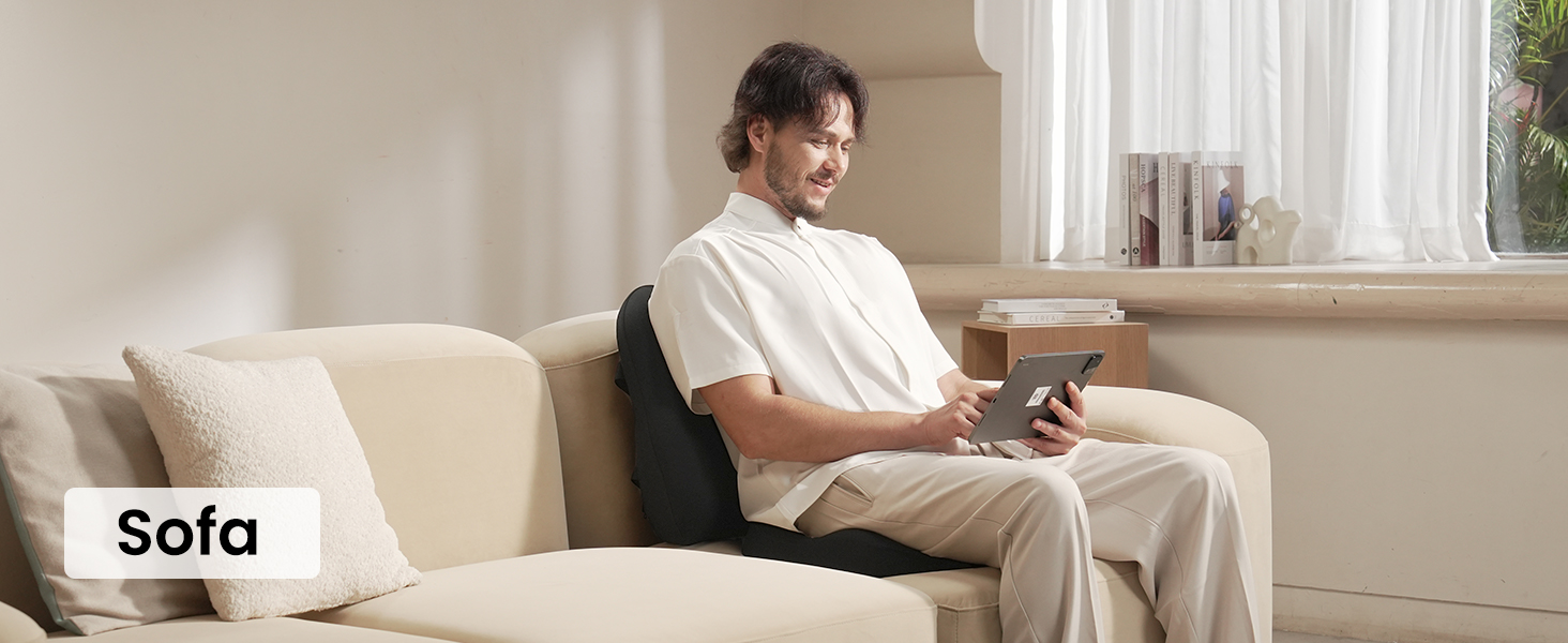 Подушка для спини ProtoArc з Memory Foam для офісного крісла, авто та столу - ергономічна, дихаюча, з регульованими ременями та сітчастим чохлом (Чорна)