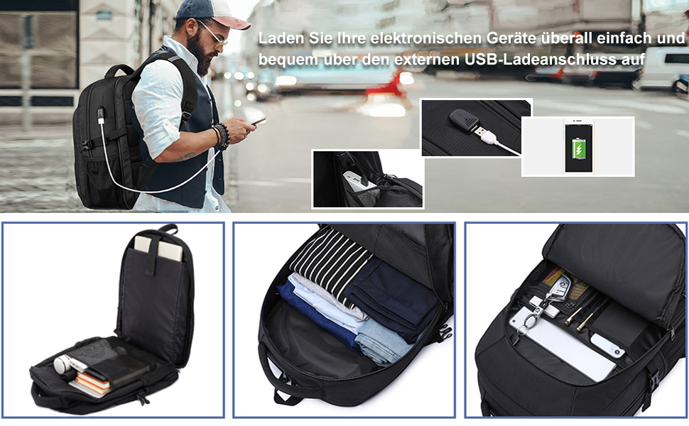 Жіночий рюкзак LIWAG 50L, водовідштовхувальний, з відділенням для ноутбука 17 дюймів, USB-порт, антикрадійний, для роботи, подорожей, школи, фіолетовий