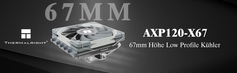 Охолоджувач CPU Thermalright AXP120 X67 - низькопрофільний з 6 heatpipes, PWM вентилятор 120 мм, сумісний з AMD AM4/Intel LGA 1700/1150/1151/1155/1156/1200/2011/2066