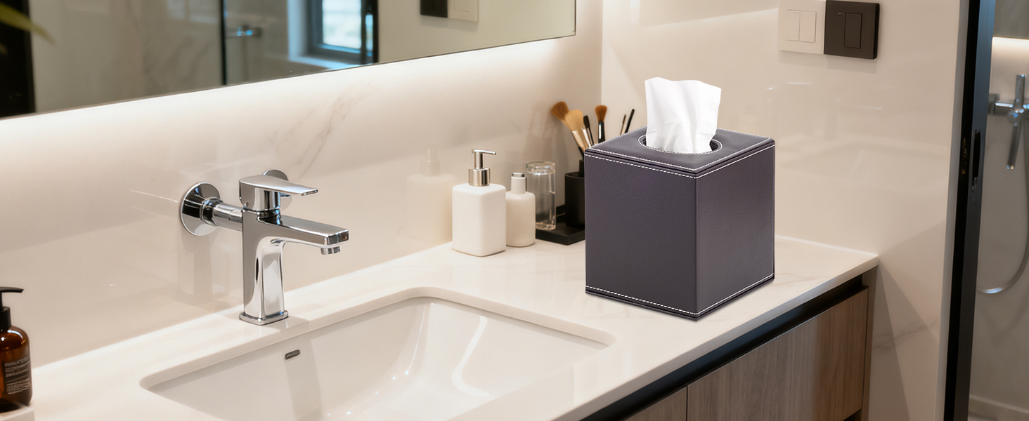 Скляна коробка для серветок прямокутна, органайзер для дому, ванної кімнати, авто, офісу, вінтажний дизайн (коричневий)