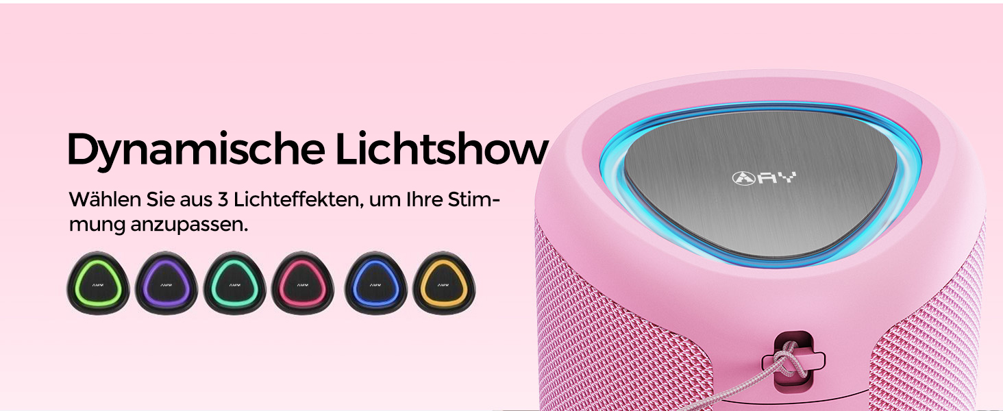 Портативна Bluetooth колонка AY з підсвіткою, IPX5 водостійка, AUX/TF картридер, стерео-паринг, 24 год роботи від акумулятора, для дому та відпочинку на природі (зелена)
