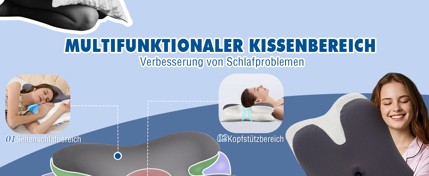 Подушка для шиї IDEA: ортопедична, з memory foam, для дорослих, 62x40x9/11 см, підтримка шиї, комфортна для подорожей