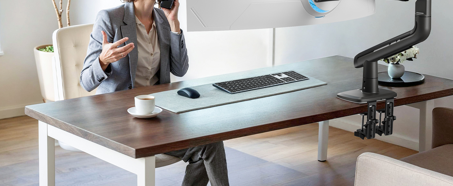 Кріплення для монітора HUANUO для Ultrawide екранів до 49 дюймів, 18 кг, регульований кронштейн, VESA 100x100mm, без RGB підсвітки