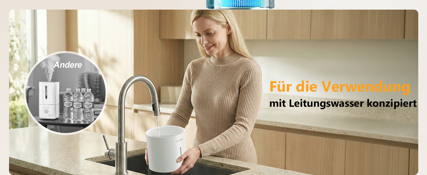 Зволожувач повітря 3L з верхнім заповненням, фільтром, для спальні, до 35 годин, таймер, автовимкнення, тихий (19dB), 5 режимів туману, смарт-зволожувач для спальні, дитячої кімнати, рослин, білий