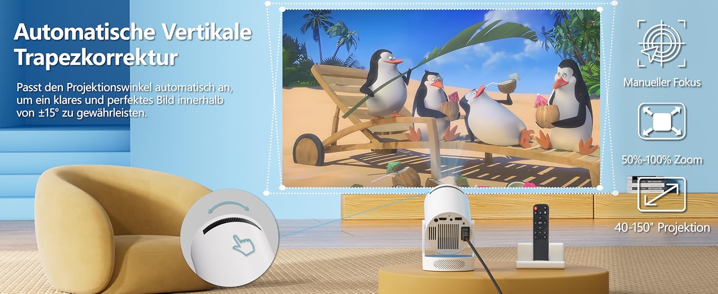 Розумний міні проектор HY300 PRO HIFI: Android 11, FHD 1080p, 4K, 300 ANSI Lumen, WiFi 6, Bluetooth 5.0, для дому та кіно