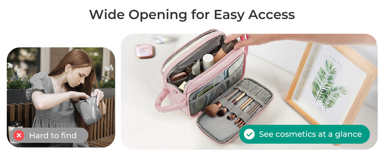 BAGSMART Косметичка для подорожей, органайзер для макіяжу та туалетних аксесуарів, чорна