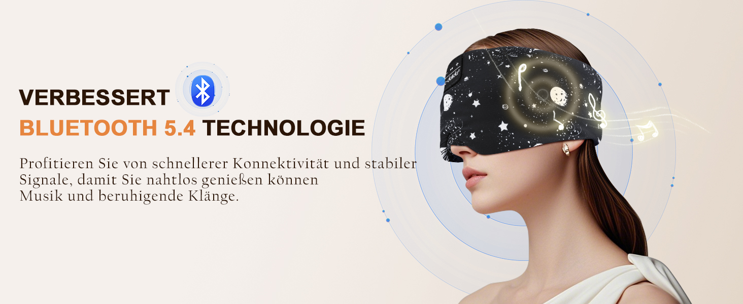 Маска для сну з навушниками Bluetooth V5.4, 3D маска для сну, дихаюча для жінок та чоловіків, бавовняна маска для очей, що миється, з мікрофоном для подорожей/дрімоти/йоги/медитації (Чорний зоряне небо)