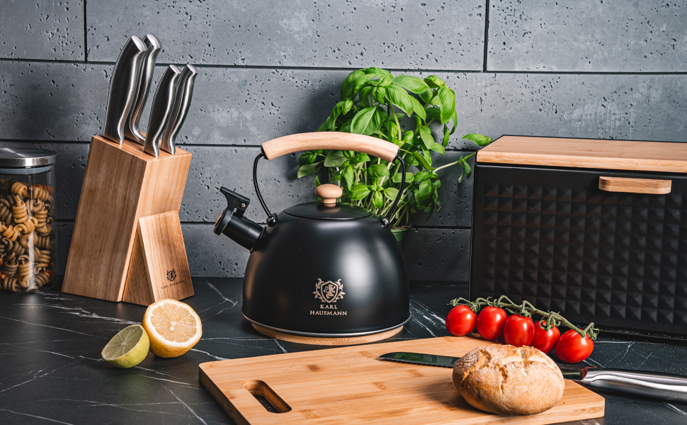 Чайник електричний Induktion 2.5L з автоматичним свистком, нержавіюча сталь. Підходить для індукційних, газових та електричних плит.