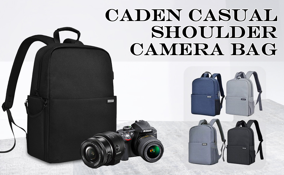 Чохол для камери CADeN, ватерпроф, з двома відділеннями, сумісний з Canon, Nikon, Sony - чорний (L)