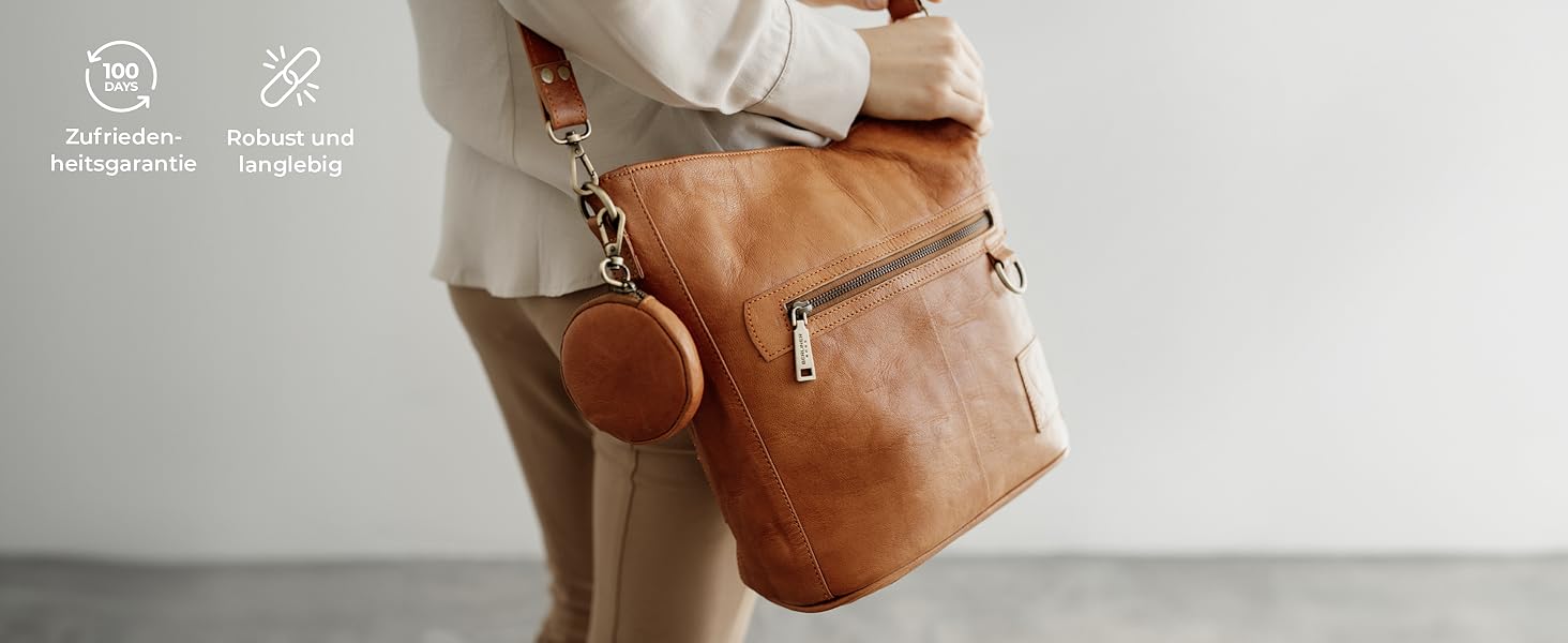 Сумка через плече Berliner Bags Siena Vintage з натуральної шкіри, коричнева - жіноча сумка-месенджер