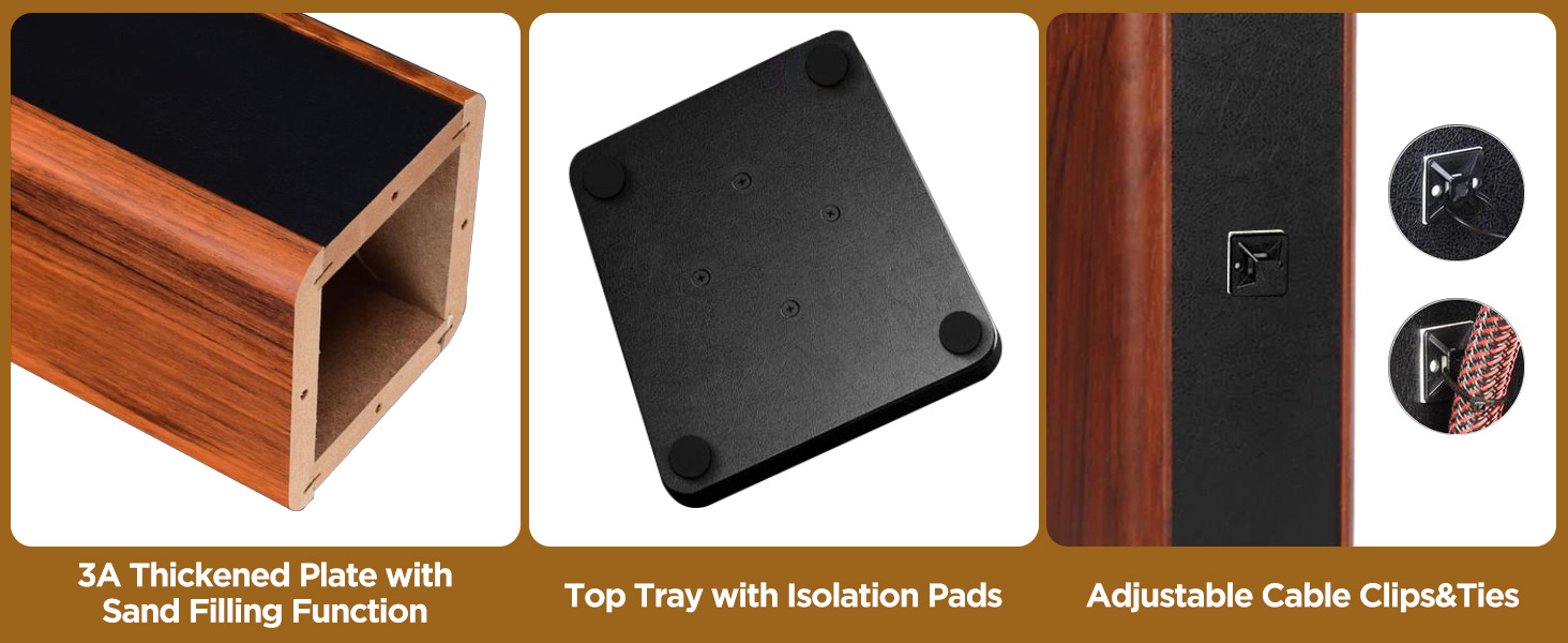 Підставка для акустики Suuiwau з деревною текстурою, універсальна, для домашнього кінотеатру, 60 см