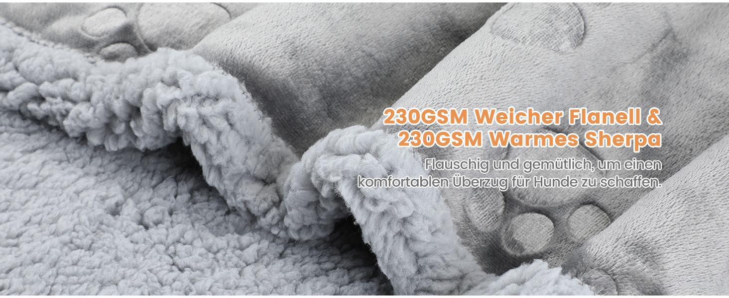 Водонепроникний коврик для собак PETTOM, 145 x 127 см, фліс Sherpa, захист дивану, миється, двосторонній, сірий колір