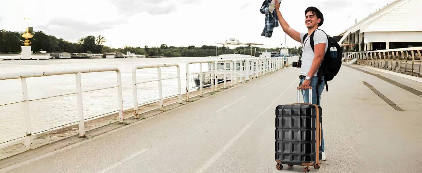 Чемодан KONO Mittelgroß (62см) з 4 колесами, ABS, TSA-замок, ручне багаж (62x43x26см)