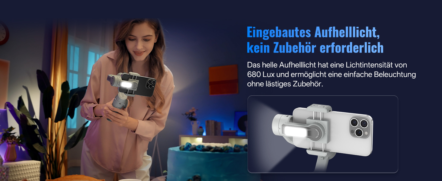 ZHIYUN CinePeer Smooth 5E: Стабілізатор для смартфона з підсвічуванням, штативом та жестами, до 300г