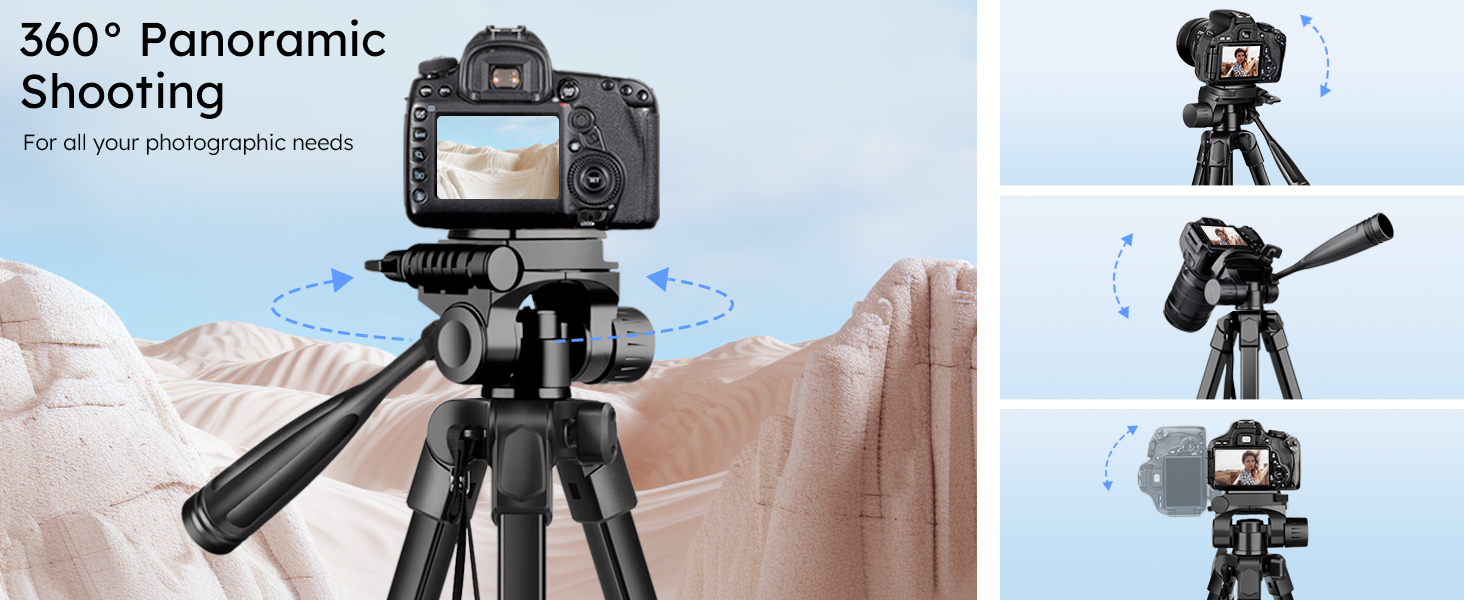 Штатив для камери JOILCAN 81'/206cm: штатив для смартфона з пультом, тринога з алюмінію для DSLR Canon Nikon, легкий туристичний штатив