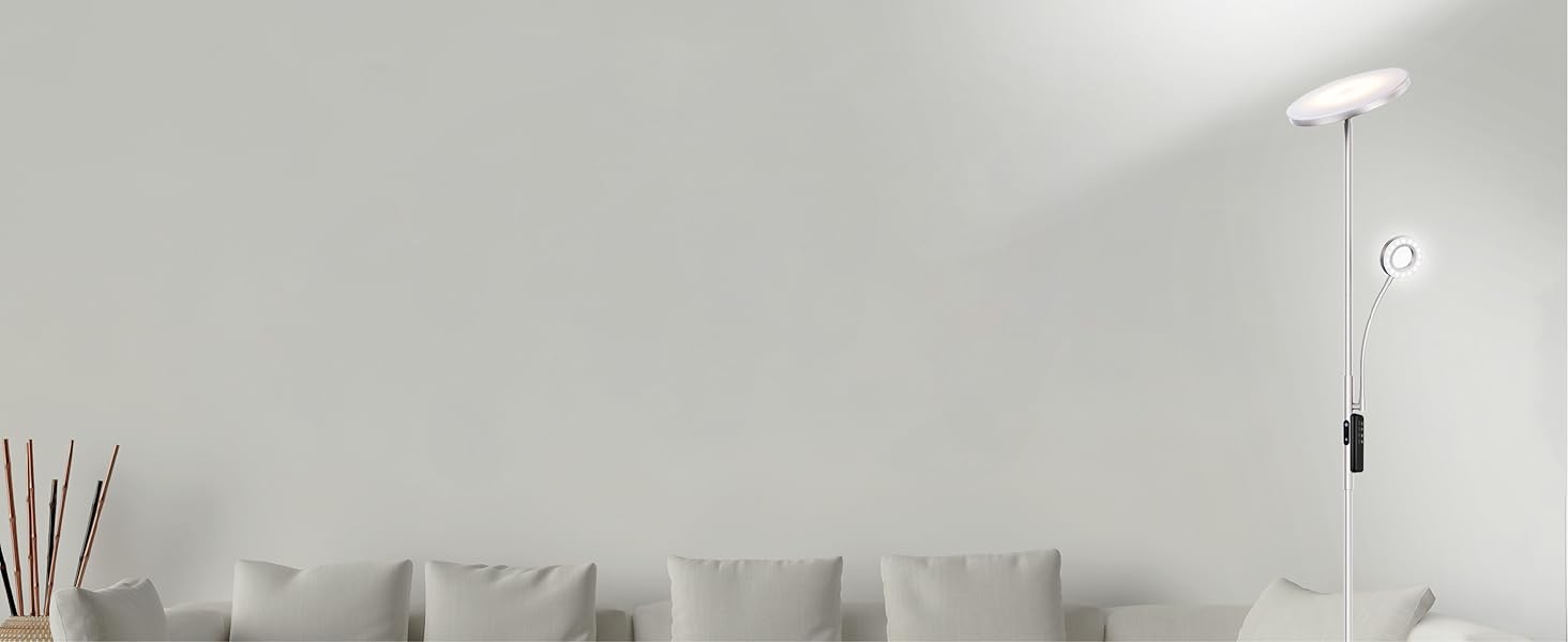 LED торшер Modlicht 35W з регулюванням яскравості, чорний, 4200LM з пультом та сенсорним керуванням, 3000-6000K, для вітальні, спальні, офісу