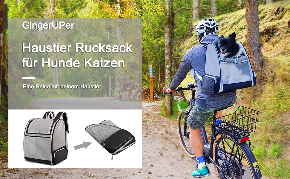 Рюкзак для тварин, переноска для собак і котів до 10 кг, сірий, м'який, складаний