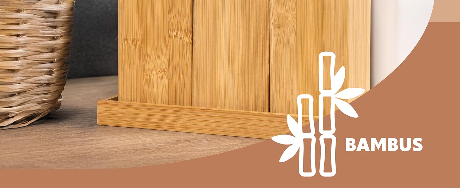 Набір для ванної кімнати Bremermann 4 шт., бамбук, аксесуари для ванної кімнати з полицею