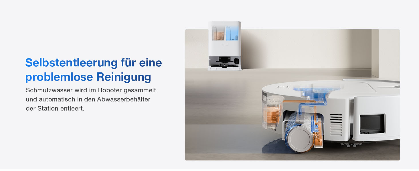 Робот-пилосос ECOVACS DEEBOT T80 Omni з функцією миття підлоги, 18000 Па, OZMO Roller, автоматичне миття мопів, ZeroTangle 3.0, миття гарячою водою (40-75°C), білий