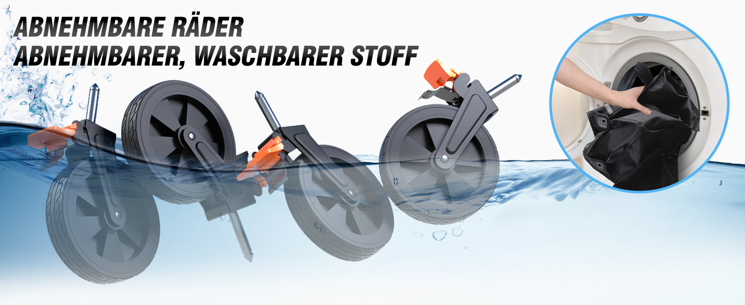 Візок-теліжка Elegear Bollerwagen 200л для пляжу, саду, кемпінгу з гальмами, 2 тримачі для напоїв, 2 бічні кишені, чорний