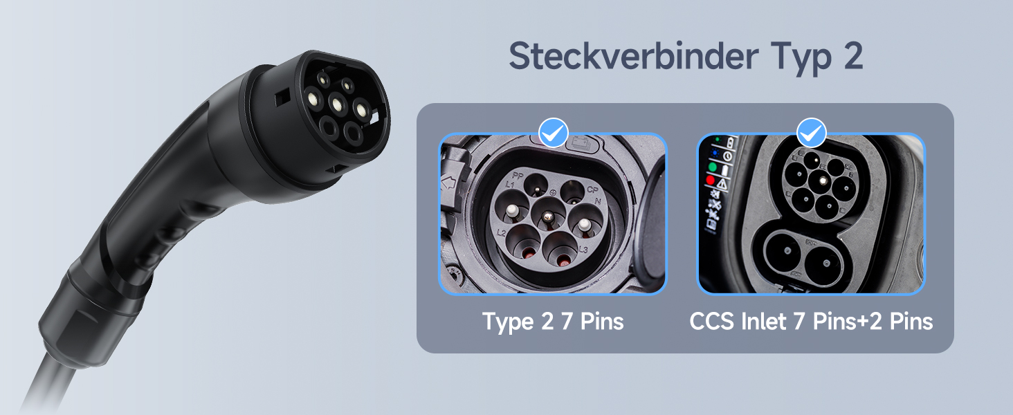 Кабель для зарядки електромобіля Type 2, 3.6 кВт, 8 м, 6-16A, 1 фаза, з цифровим дисплеєм, IP65, для EV/PHEV