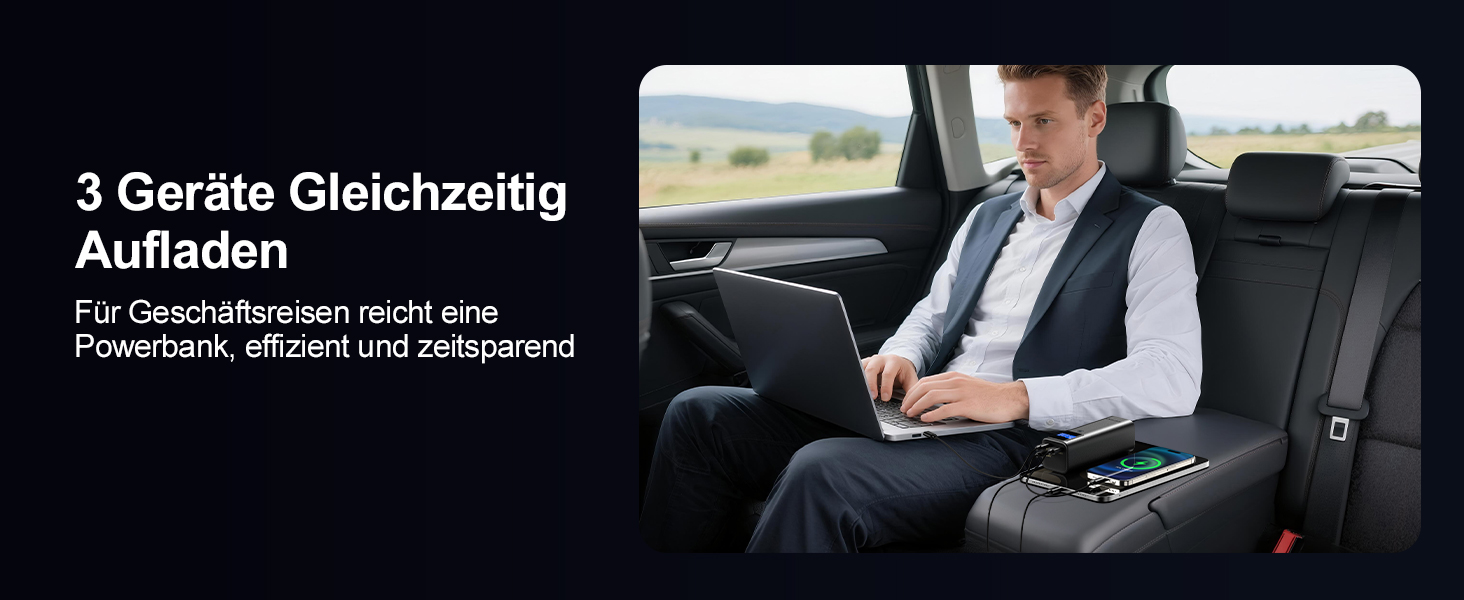 Power Bank AsperX 20000mAh, 165W, USB-C Кабель, для MacBook, Dell, HP, Lenovo, iPad, iPhone, Galaxy