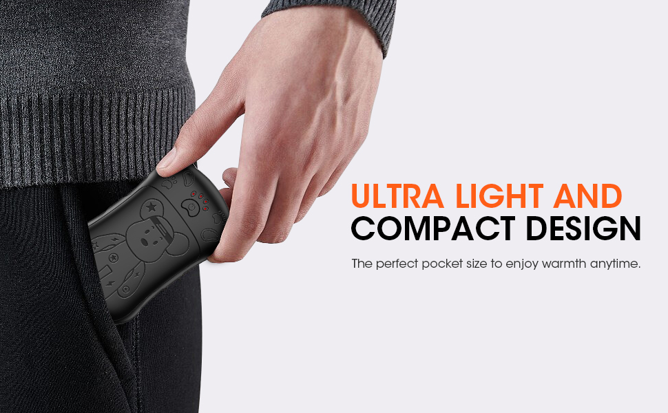 Електричні нагрівачі для рук 2 шт. 6000 mAh, перезаряджувані, для кемпінгу, на відкритому повітрі, подарунок для чоловіків, жінок, дітей, помаранчевий